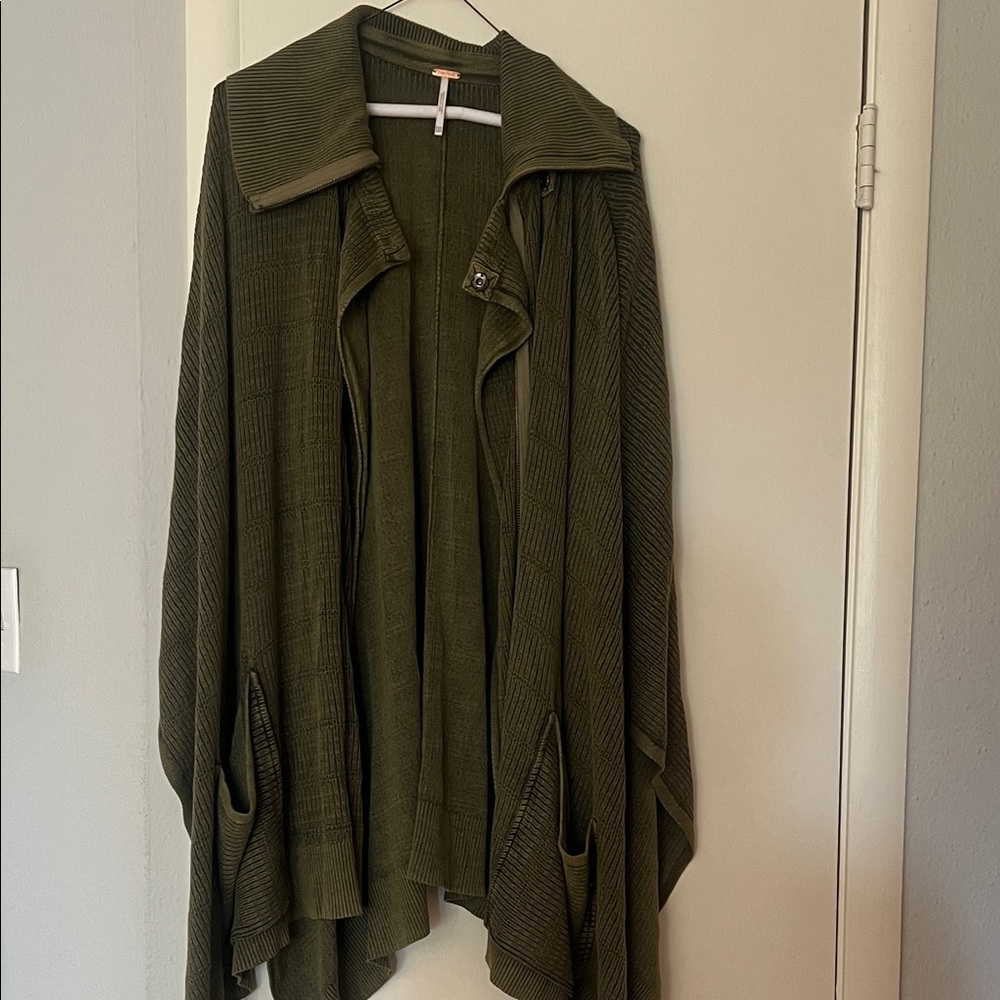 Free People Olive Green Sweater Wrap